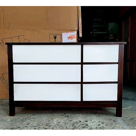 Oak 05 : Tủ 6 Ngăn Kéo Gỗ Sồi ( Màu Nâu + Trắng )